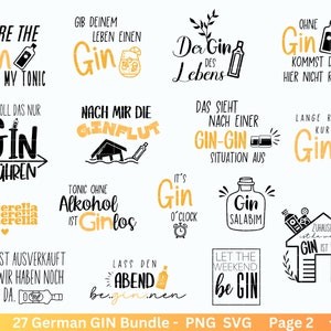 Pacchetto PNG Gin tedesco SVG - Detti Gin SVG - Detti tedeschi SVG - Alcol SVG - File plotter Cricut Silhouette Studio SVG - Digitale