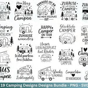 Fichier traceur allemand Camping Svg Caravane Svg, Fichier traceur Camper, Proverbes camping, Camping-car, Fichier laser Maison Svg - Camper