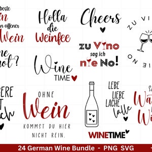 German Wein svg png Bundle - Wine svg - Wine Quote Svg - Cricut Silhouette Studio Plotterdatei - Alcohol svg - Wine Sayings svg - Sprüche