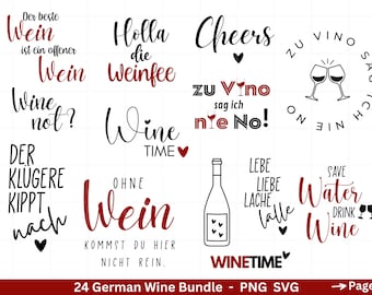 German wine svg png bundle - Wine svg - Wine Quote svg - Cricut Silhouette Studio plotter file - Alcohol svg - Wine Sayings svg - Sayings