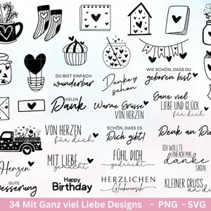 Arquivo plotter alemão Obrigado - Melhores amigos svg - Cricut Silhouette - Pessoa favorita svg - É bom que você exista - Amor svg - Clipart de coração