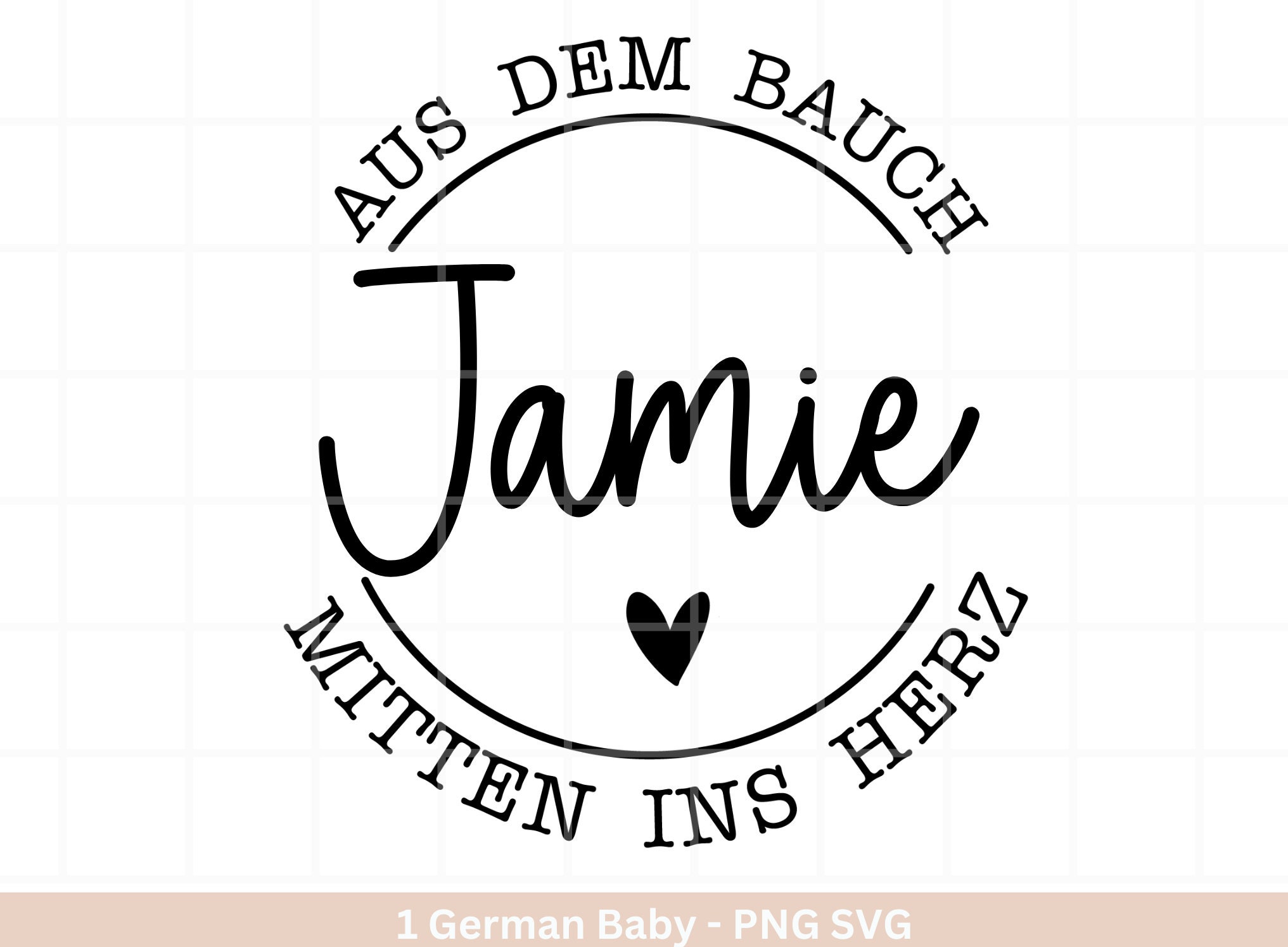 German Plotterdatei Aus dem Bauch mitten ins Herz Babybody Etsy.de