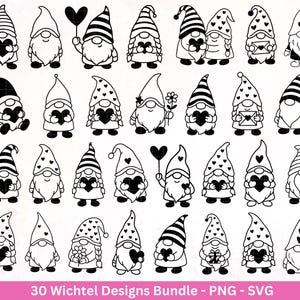 File plotter gnomo - Gnome Bundle SVG - Piccoli gnomi SVG - Gnomo natalizio - File laser gnomo - Natale SVG - Maglietta natalizia