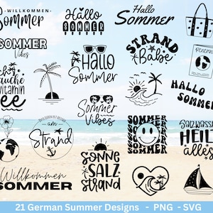 Archivo de trazador alemán vacaciones de verano - playa svg- verano svg - Hola verano svg - Cricut Silhouette - verano diciendo svg - Vitamina Ver