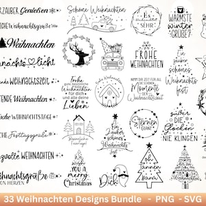 Kerstplotterbestand - Vrolijk kerstfeest svg - Kerstmis Duits - Silhouette Cricut - Kersthuisjes svg - Kerstdecoratie cadeau