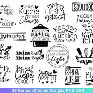 Deutsche Plotterdatei Küche Svg  - Kochen svg Bundle - Chefkoch svg -  Deutsche Sprüche Küche - Cricut Silhouette Studio Plotterdatei SVG