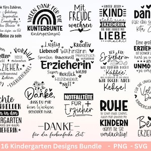 Plotter file éducateur - éducateur svg - maternelle adieu svg - merci svg - Cricut Silhouette - cadeau éducateur - dictons allemands