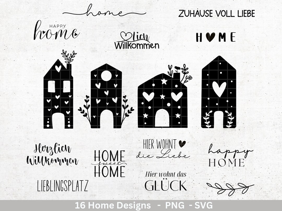 Plotterdatei Weihnachten Häuser svg Zuhause Schriftzug Sprüche svg Home