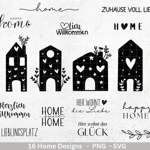 Plotterdatei Weihnachten Häuser svg -  Zuhause Schriftzug Sprüche svg - Home Plotterdatei - Cricut Silhouette Studio Plotterdatei