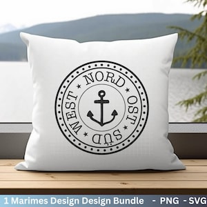 Deutsche Plotterdatei Anker  - Maritim svg - Maritim Clipart - Nord Ost Süd West svg - Wilkommen im Norden svg - Cricut Schneidedatei Design