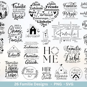 Plotterbestand familie - Plotterbestand hart svg - Familie svg - Duitse spreuken - Plotterbestand home - Laserbestand familie - Home svg - Vaderdag