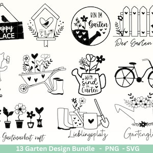 Deutsche Plotterdatei Garten - Gartendeko - Frühling svg - Cricut Silhouette - Lieblingsplatz - Schubkarre - Gartengeschenke - Gartenliebe