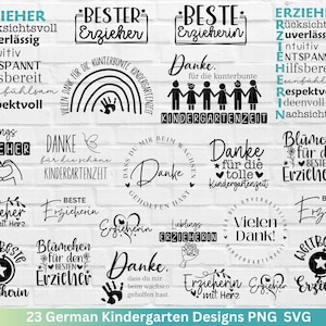 Fichier traceur d’éducateur allemand SVG - Éducateur SVG - Adieu à la maternelle SVG - Merci SVG - Cricut Silhouette Merci Clipart Cadeau