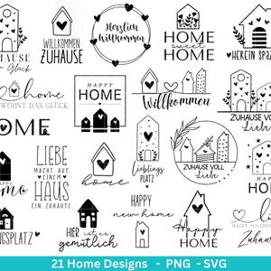 Plotterdatei Home svg -  Zuhause Schriftzug Sprüche svg - Clipart Plotterdatei Deutsch - Cricut Silhouette Studio Plotterdatei - digital