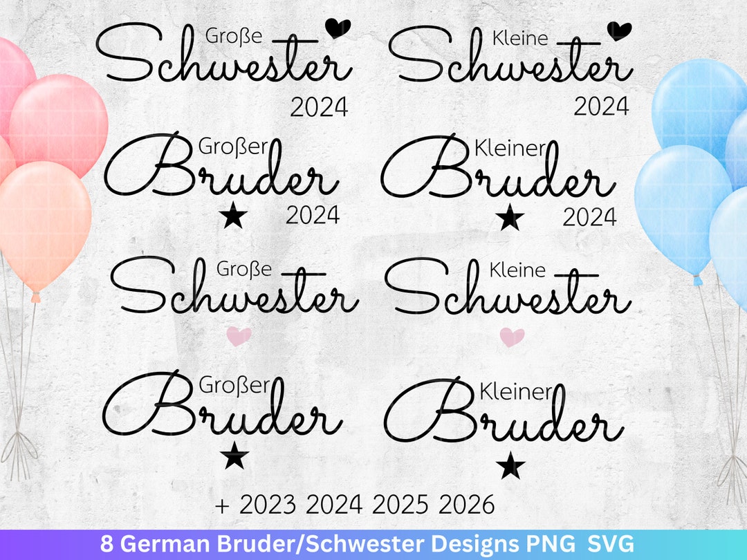 German Plotterdatei Großer Bruder svg Kleiner Bruder svg Etsy.de
