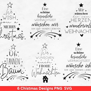 Christmas plotter file svg png - plotter file home - lettering christmas german - silhouette cricut download - christmas houses