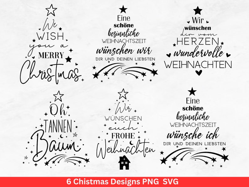 Christmas plotter file svg png plotter file home lettering christmas german silhouette cricut download christmas houses image 1