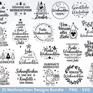 Archivo de trazador SVG navideño – Refranes de letras alemanas – SVG de invierno – Archivo láser de gnomo Navidad – Archivo SVG de silueta de Cricut Inicio
