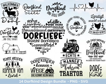 German plotter file village - village child and proud of it - farm svg - tractor svg - Cricut Silhouette - village love quotes - village life svg