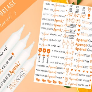 Aperol Kerzen PDF Vorlage - Kerzen Tattoo Vorlage Aperol Spritz  - Kerzen selbst gestalten - Kerzensticker Holy Aperoli - Kerzen Deko