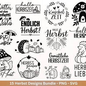 Archivo de trazador de otoño - Otoño Svg - Corona de otoño - Otoño mágico Svg - Archivo láser de otoño - Calabaza Svg - Erizo Svg - Hongo Svg - Dichos de otoño Svg