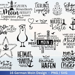 German Nautical Bundle - Moin Plotterdatei - Maritim svg - Nautical Clipart - Leuchtturm svg - Möwen svg - Wilkommen im Norden svg - Cricut