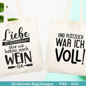 Deutsche Sprüche für Beutel Plotterdatei Taschensprüche Bundle svg Jutetasche plotten svg Cricut Silhouette Eine von den Juten Bild 2