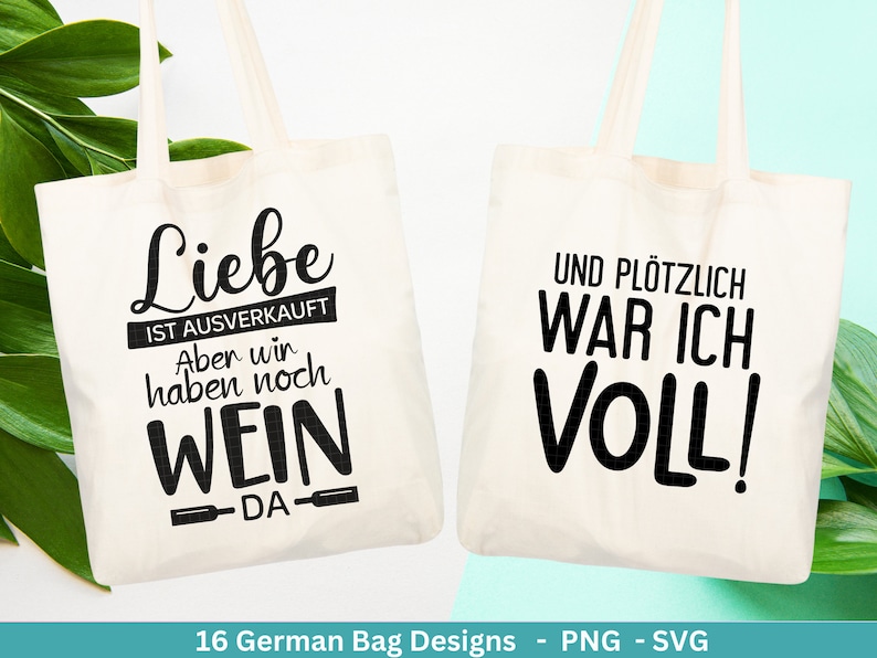 Deutsche Sprüche für Beutel Plotterdatei Taschensprüche Bundle svg Jutetasche plotten svg Cricut Silhouette Eine von den Juten Bild 2