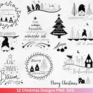 File plotter natalizio in formato SVG PNG - file plotter home - scritte natalizie tedesche - download cricut silhouette - case natalizie