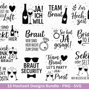 Plotter file Bride SVG Bundle - Wedding Party - Bridesmaid - JGA - Engagement Party - Bride Shirts - Wedding Svg - Champagne Svg - Jga Shirts