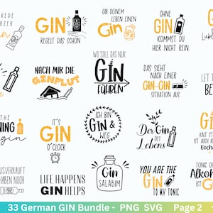 Allemand Gin svg png bundle - gin énonciations svg - énonciations allemandes svg - alcool svg - Cricut Silhouette Studio traceur fichier SVG - numérique