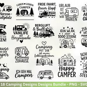 Archivo de trazador alemán Camping Svg Caravana Svg, Archivo de trazador Camper, Refranes de camping, Camping autocaravana, Archivo láser Inicio Svg - Camper