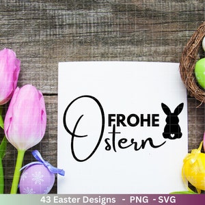 Deutsche Ostern Plotterdatei Bundle svg Ostern Designs deutsch Ostern Cricut Silhouette Ostern Schriftzüge Digistamp Frohe Ostern Bild 9