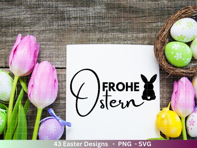 German Easter Plotter File Bundle svg Easter Designs German Easter Cricut Silhouette Easter Lettering Digistamp Happy Easter image 9