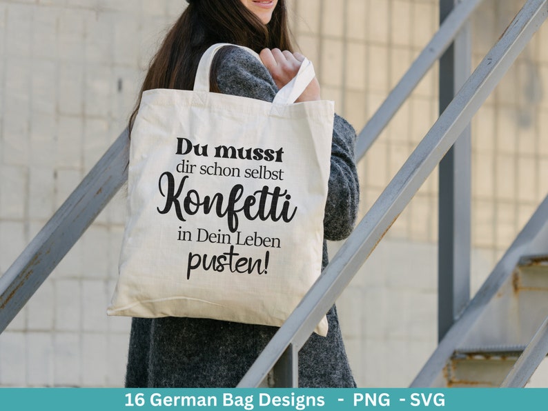 Deutsche Sprüche für Beutel Plotterdatei Taschensprüche Bundle svg Jutetasche plotten svg Cricut Silhouette Eine von den Juten Bild 4