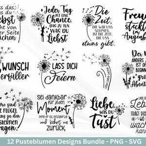 File plotter di tarassaco - tarassaco in formato svg - detti tedeschi - detti motivazionali in formato svg - file laser di amicizia - Cricut Silhouette Studio