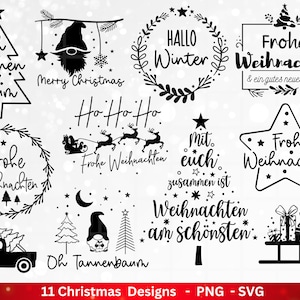 Weihnachten  Plotterdatei Svg Png - Plotterdatei Home - Schriftzüge Weihnachten deutsch - Silhouette Cricut Download - Weihnachtshäuser