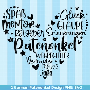 Arquivo plotter alemão padrinho - arquivo plotter coração svg - padrinho svg - provérbios alemães svg - arquivo plotter presente - arquivo Cricut