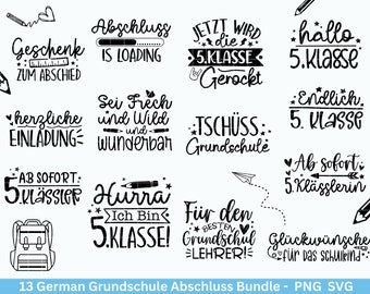 German Plotterdatei Grundschule Abschluss svg png - Grundschulabschied svg -  Grundschule Sprüche - Cricut Silhouette - Grundschulabschied