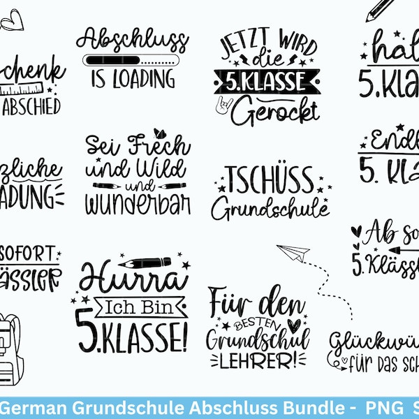 German Plotterdatei Grundschule Abschluss svg png - Grundschulabschied svg -  Grundschule Sprüche - Cricut Silhouette - Grundschulabschied