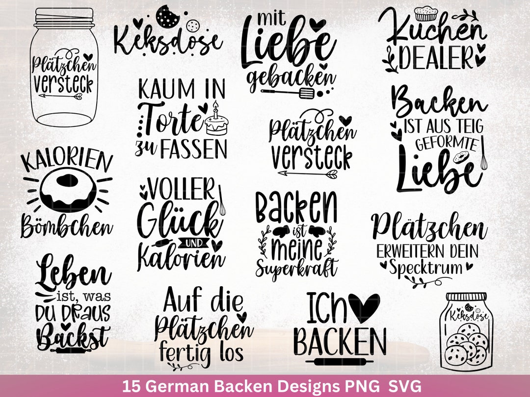 Deutsche Plotterdatei backen backen svg Bundle Plätzchen svg Deutsche