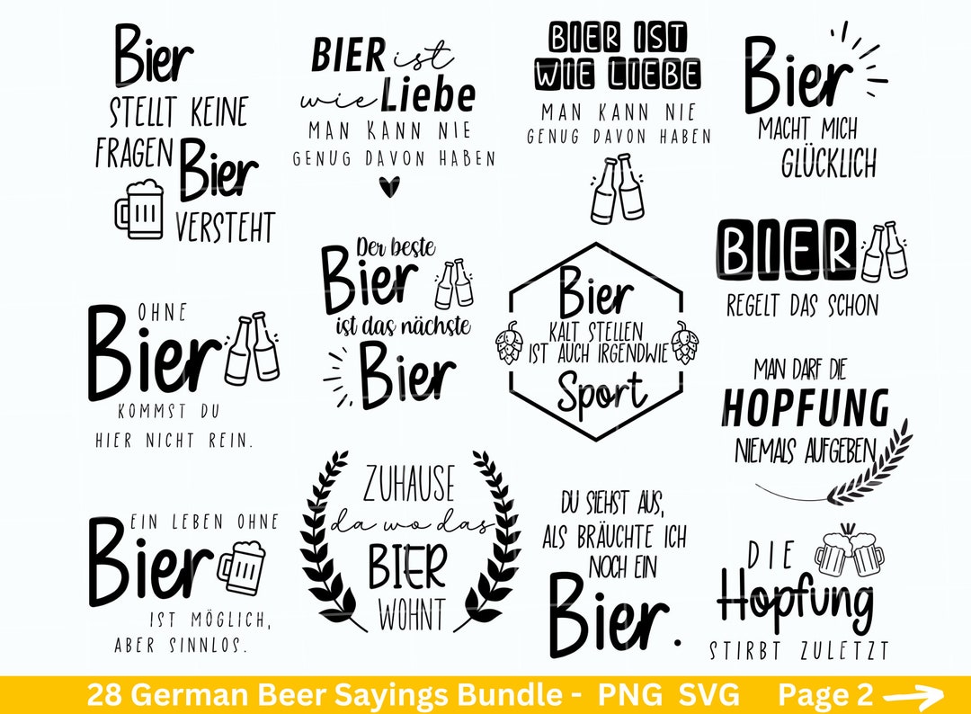 German Bier Sprüche svg png Bundle Alkohol svg drinks svg Cricut