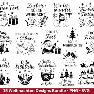 Archivo de trazador SVG navideño – Refranes de letras alemanas – SVG de invierno – Archivo láser de gnomo Navidad – Archivo SVG de silueta de Cricut Inicio