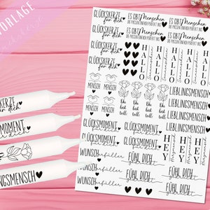 Kerzen Home PDF Vorlage - Kerzentattoo Kerzensticker -Glückskerze - Geschenk Lieblingsmensch - Kerzen gestalten - Herzmensch Geschenk DIY