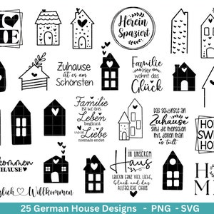 Plotterdatei Home svg -  Zuhause Schriftzug Sprüche svg - Clipart Plotterdatei Deutsch - Cricut Silhouette Studio Plotterdatei - digital