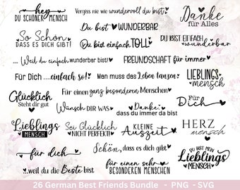 German plotter file Thank You - Best Friends SVG Bundle - Cricut Silhouette - Favorite Person SVG - Glad You Exist - You Are Great SVG