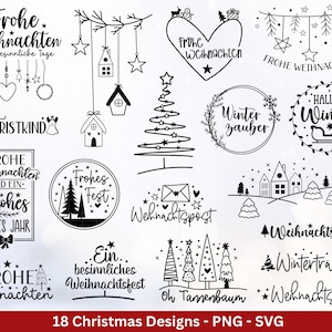 Plotterdatei Weihnachten -  Frohe Weihnachten svg- Deutsche Weihnachtssprüche - Laserdatei Weihnachten - Winterzauber - Winter svg - Cricut