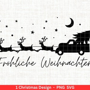 Archivo de trazador de Navidad svg png - archivo de trazador Coche de Navidad - letras Navidad Alemán - Silueta Cricut Descargar - Árbol de Navidad