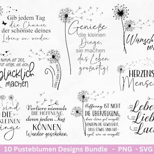 Pusteblumen Plotterdatei - Pusteblumen Svg - Deutsche Sprüche - Motivierende Sprüche Svg -Freundschaft Laserdatei - Cricut Silhouette Studio