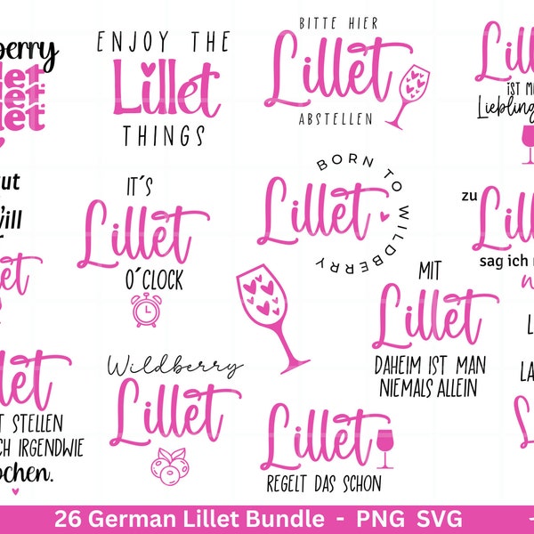 German Lillet svg png Bundle - Wildberry Lillet svg -  Alcohol svg - Cricut Silhouette Studio Plotterdatei SVG -  Digital - Shirt Design svg